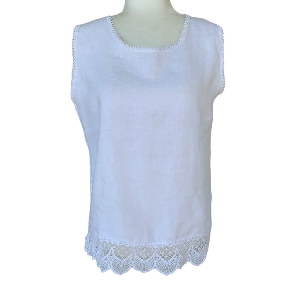 Laura Bianchi White Linen Tank Top Blouse